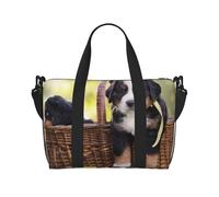 Tcoay Bernese Mountain Dog Puppies, Beach Bag For Women - Reusable Hand Travel Shoulder Bags