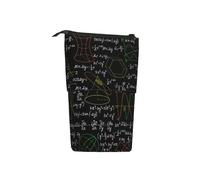 Tcoay Black Mathematical Symbols Mathematical Formula,Standing Pencil Holder Stationery Bag Pencil Pouch Organizer Telescopic Pencil Case