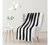 Tcoay Black White Striped,Throws For Sofa Bed Chair, Decorative Throw Blanket, Blanket for Travel 30x40 inches