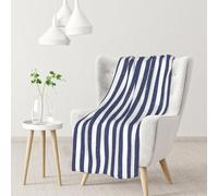 Tcoay Blue White Striped Pattern,Throws For Sofa Bed Chair, Decorative Throw Blanket, Blanket for Travel 30x40 inches