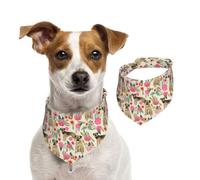 Tcoay Border Terrier Dog Vintage Florals,Pet Bib Scarf Cats Dog Bandana Dogs Towel Bib Adjustable Pet Scarf,M