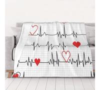 Tcoay Calling Nurses White Heart Beat,Throw Blanket Soft Flannel Fleece Throw Blanket for Bed Sofa Travel,40"x30"