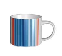 Tcoay Coffee Mugs Breakfast Oat Milk Cup Tea Cup Ceramic Mug Large,Climate Stripes,White,One Size