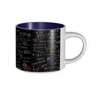 Tcoay Coffee Mugs Breakfast Oat Milk Cup Tea Cup Ceramic Mug Large,Math Equation Math Formulas,Navy Blue,One Size