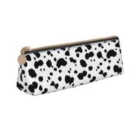 Tcoay Dalmatian Print, Pencil Case Portable Triangle Pencil Pouch with Zipper PVC Leather Cosmetic Bag for Teens Adults