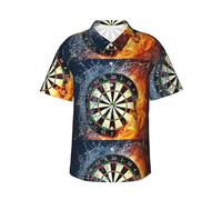 Tcoay Dart Board Printed,Mens Hawaiian Shirt Beach Casual Short Sleeve Summer Shirts Adult Lightweight Top,As Shown,L