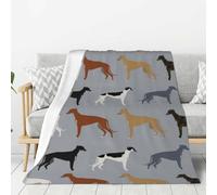 Tcoay Decorative Blankets Flannel Throw Plush Bed Blanket for Bedding Sofa and Travel,Greyhounds Larger Version Dogs Greyhound Coats Colors