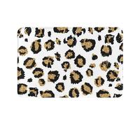 Tcoay Doormat Carpet Mat Rug Polyester Non-Slip Floor Decor Absorbent Bathroom Pad,Gold Glitter Black Leopard Animal Print