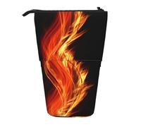 Tcoay Dragon Flames Burning Fire,Standing Pencil Holder Stationery Bag Pencil Pouch Organizer Telescopic Pencil Case