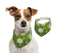 Tcoay Edelweiss Swiss Mountain Flowers,Pet Bib Scarf Cats Dog Bandana Dogs Towel Bib Adjustable Pet Scarf,L