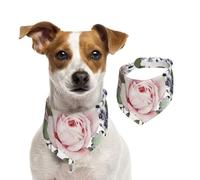 Tcoay Flourishing Pink Rose,Pet Bib Scarf Cats Dog Bandana Dogs Towel Bib Adjustable Pet Scarf,S