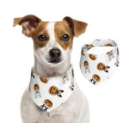 Tcoay French Bulldog Pumpkin Halloween,Pet Bib Scarf Cats Dog Bandana Dogs Towel Bib Adjustable Pet Scarf,S