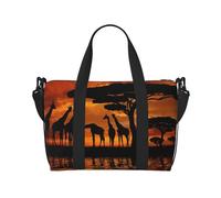 Tcoay Giraffe Under The Tree In Africa Printed, Beach Bag For Women - Reusable Hand Travel Shoulder Bags