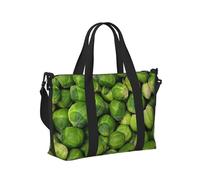 Tcoay Green Brussel Sprout Print, Beach Bag For Women - Reusable Hand Travel Shoulder Bags