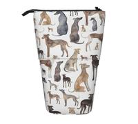 Tcoay Greyhound Whippet and Dog,Standing Pencil Holder Stationery Bag Pencil Pouch Organizer Telescopic Pencil Case