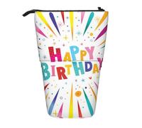 Tcoay Happy Birthday,Standing Pencil Holder Stationery Bag Pencil Pouch Organizer Telescopic Pencil Case