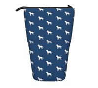 Tcoay Labrador Silhouettes On Navy,Standing Pencil Holder Stationery Bag Pencil Pouch Organizer Telescopic Pencil Case