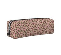 Tcoay Leather Cosmetic Pouch Bag Pencil Case Portable Cylindrical Pencil Pouch with Zipper,Carnivorous Plant in Pot