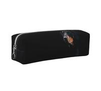 Tcoay Leather Cosmetic Pouch Bag Pencil Case Portable Cylindrical Pencil Pouch with Zipper,Doberman Pinscher Pets Dogs Black Dogs Doberman