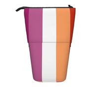 Tcoay LGBT Gay Lesbian Flag,Standing Pencil Holder Stationery Bag Pencil Pouch Organizer Telescopic Pencil Case