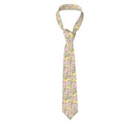 Tcoay Men's Business Slim Fit Ties, Yellow Lemon On Pink Background, For Gentleman, Business, Daily, Work, Wedding, Party