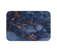 Tcoay Navy Blue & Faux Copper Marble Pattern,Doormat Carpet Mat Rug Polyester Non-Slip Floor Decor Absorbent Bathroom Pad