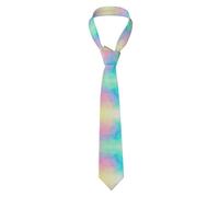 Tcoay Neck Classic Ties Men's Business Ties Slim For Wedding Party Ties,Colorful Pastel Drawing Paper Rainbow