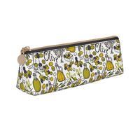 Tcoay Olives Oil Bottles Organic Food, Pencil Case Portable Triangle Pencil Pouch with Zipper PVC Leather Cosmetic Bag for Teens Adults