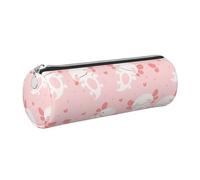Tcoay Pencil Case Leather Cosmetic Pouch Bag Portable Pencil Pouch with Silver Zipper,Axolotl Fish Pattern