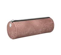 Tcoay Pencil Case Leather Cosmetic Pouch Bag Portable Pencil Pouch with Silver Zipper,Beautiful Modern Rose Gold Shine