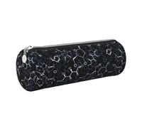 Tcoay Pencil Case Leather Cosmetic Pouch Bag Portable Pencil Pouch with Silver Zipper,Chemical Chemistry Symbols