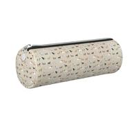 Tcoay Pencil Case Leather Cosmetic Pouch Bag Portable Pencil Pouch with Silver Zipper,Goats Goat Wallpaper Goat Goat Breeds Farm Farm