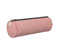 Tcoay Pencil Case Leather Cosmetic Pouch Bag Portable Pencil Pouch with Silver Zipper,Rose Gold Pink Glitter