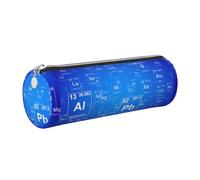Tcoay Pencil Case Leather Cosmetic Pouch Bag Portable Pencil Pouch with Silver Zipper,Science Teacher Funny Elements Periodic Table