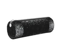 Tcoay Pencil Case Leather Cosmetic Pouch Bag Portable Pencil Pouch with Silver Zipper,Shiny Silver Glitter