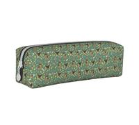 Tcoay Pencil Case Portable Cylindrical Pencil Pouch with Zipper Leather Cosmetic Pouch Bag,Airedale Terrier Toys Dog Breedgreen