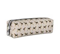 Tcoay Pencil Case Portable Cylindrical Pencil Pouch with Zipper Leather Cosmetic Pouch Bag,Airedale Terrier Dog