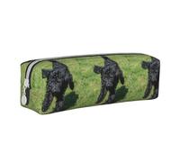 Tcoay Pencil Case Portable Cylindrical Pencil Pouch with Zipper Leather Cosmetic Pouch Bag,Black Standard Poodle