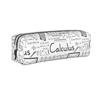 Tcoay Pencil Case Portable Cylindrical Pencil Pouch with Zipper Leather Cosmetic Pouch Bag,Math Geometry Geek Calculus