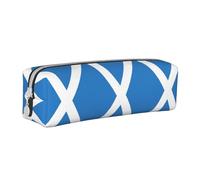 Tcoay Pencil Case Portable Cylindrical Pencil Pouch with Zipper Leather Cosmetic Pouch Bag,Scotland Flag