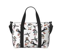 Tcoay Puffins Pattern, Beach Bag For Women - Reusable Hand Travel Shoulder Bags