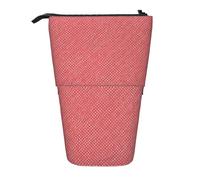 Tcoay Red and White Polka Dots,Standing Pencil Holder Stationery Bag Pencil Pouch Organizer Telescopic Pencil Case