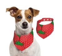 Tcoay Red Strawberry,Pet Bib Scarf Cats Dog Bandana Dogs Towel Bib Adjustable Pet Scarf,M