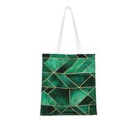 Tcoay Reusable Shopping Bag,Grocery Handbag, Multipurpose Canvas Shoulder Bag,Abstract Nature - Emerald Green