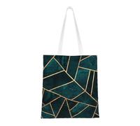Tcoay Reusable Shopping Bag,Grocery Handbag, Multipurpose Canvas Shoulder Bag,Abstract Nature Emerald Green
