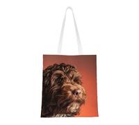 Tcoay Reusable Shopping Bag,Grocery Handbag, Multipurpose Canvas Shoulder Bag,Adorable Cockapoo Dog