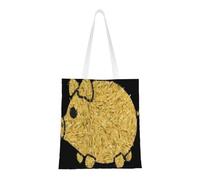 Tcoay Reusable Shopping Bag,Grocery Handbag, Multipurpose Canvas Shoulder Bag,Cute Pig Kawaii Piggy