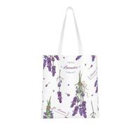Tcoay Reusable Shopping Bag,Grocery Handbag, Multipurpose Canvas Shoulder Bag,Lavenders On Vintage Colorful Provence