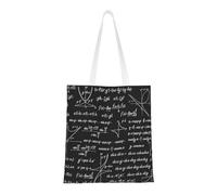 Tcoay Reusable Shopping Bag,Grocery Handbag, Multipurpose Canvas Shoulder Bag,Mathematical Patterns And Calculations