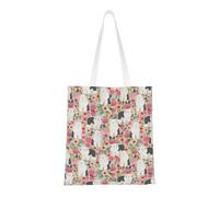 Tcoay Reusable Shopping Bag,Grocery Handbag, Multipurpose Canvas Shoulder Bag,Old English Sheepdog Pattern